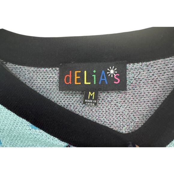 Delia's by Dolls Kill Dream Drifting Checkered Sweater Sz M - Picture 6 of 7